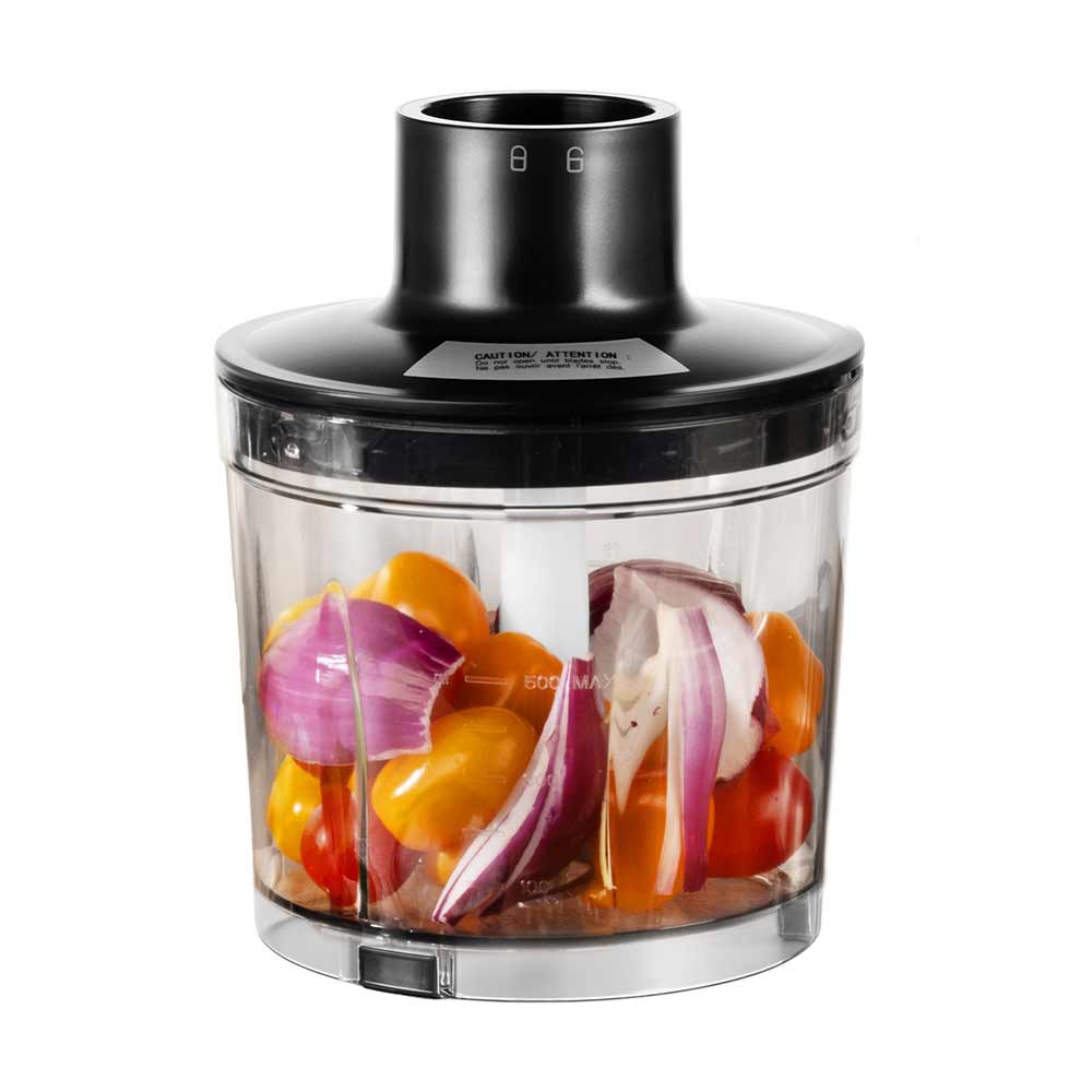 Blender de mana si accesorii, 5in1, Gastroback, 1200 W, argintiu