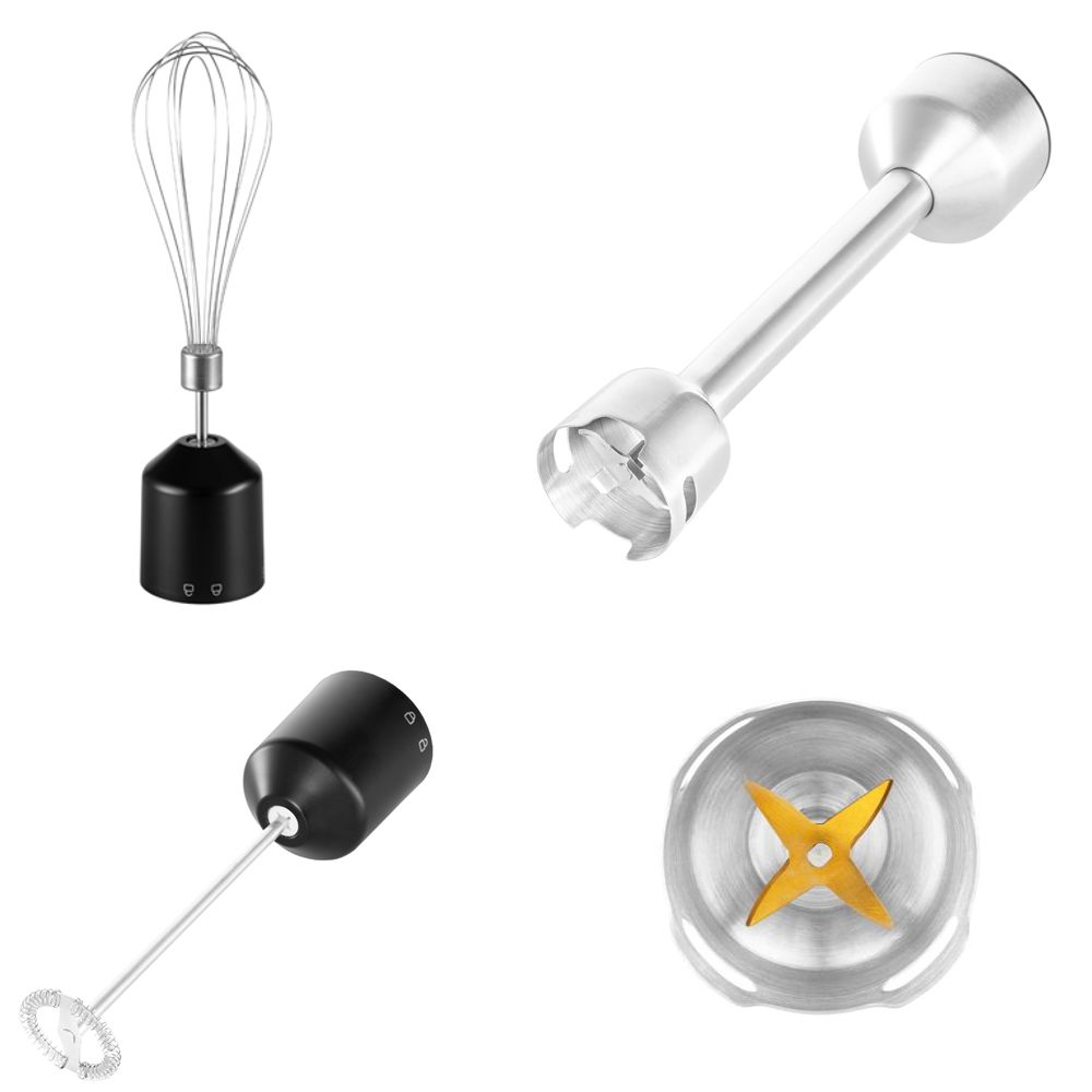 Blender de mana si accesorii, 5in1, Gastroback, 1200 W, argintiu