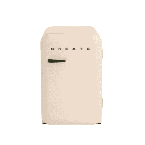 Mini frigider Retro, CREATE, 107 litri, crem/negru