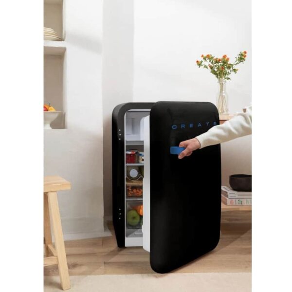 Mini frigider Retro, CREATE, 107 litri, negru/albastru