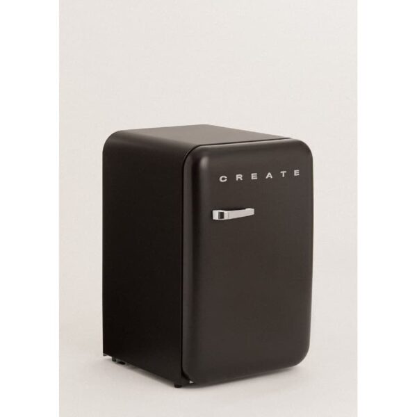 Mini frigider Retro, CREATE, 107 litri, negru/silver