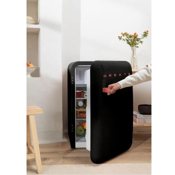 Mini frigider Retro, CREATE, 107 litri, negru/teracota