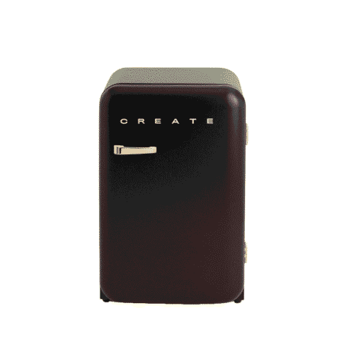 Mini frigider Retro, CREATE, 107 litri, negru/gold