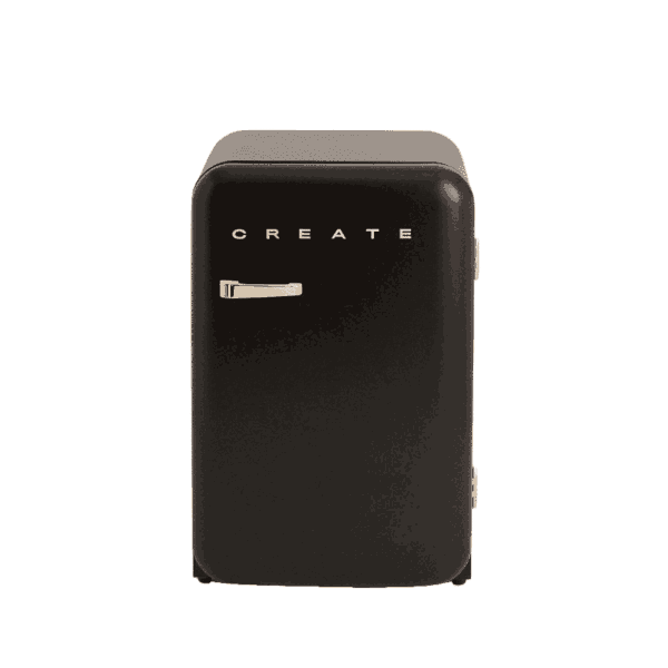 Mini frigider Retro, CREATE, 107 litri, negru/gold