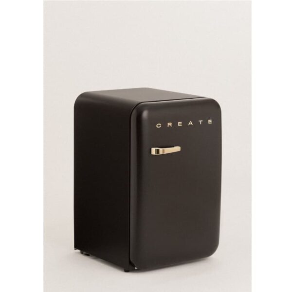 Mini frigider Retro, CREATE, 107 litri, negru/gold