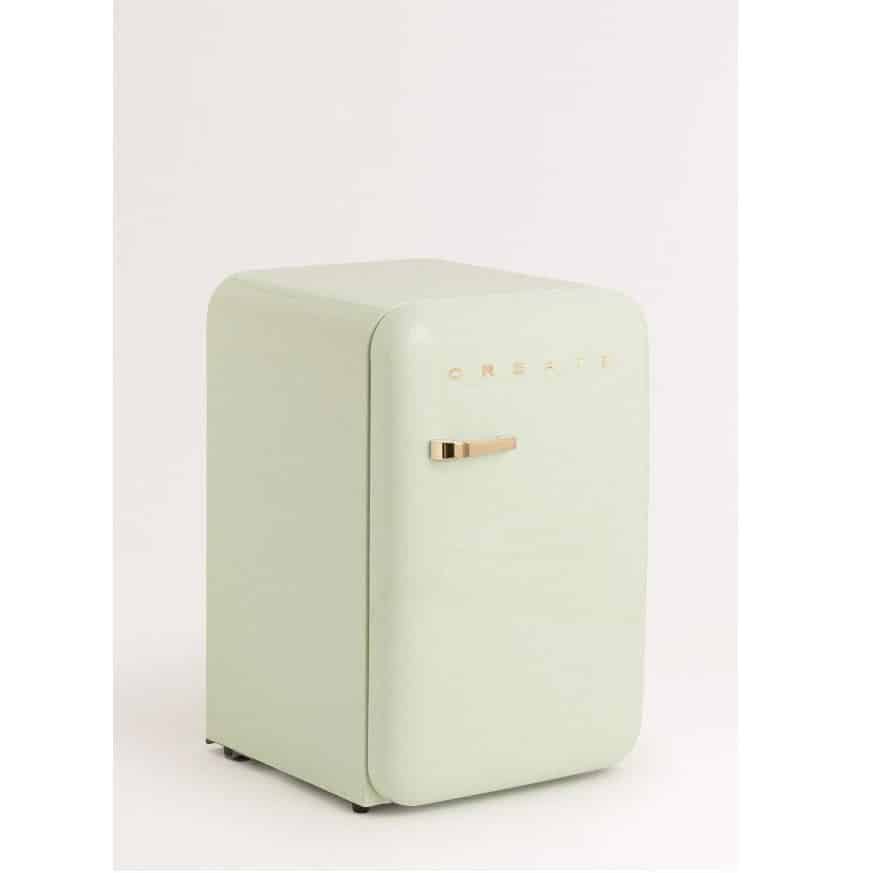 Mini frigider Retro, CREATE, 107 litri, verde pastel/gold