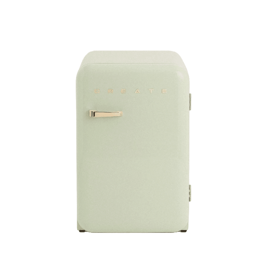 Mini frigider Retro, CREATE, 107 litri, verde pastel/gold