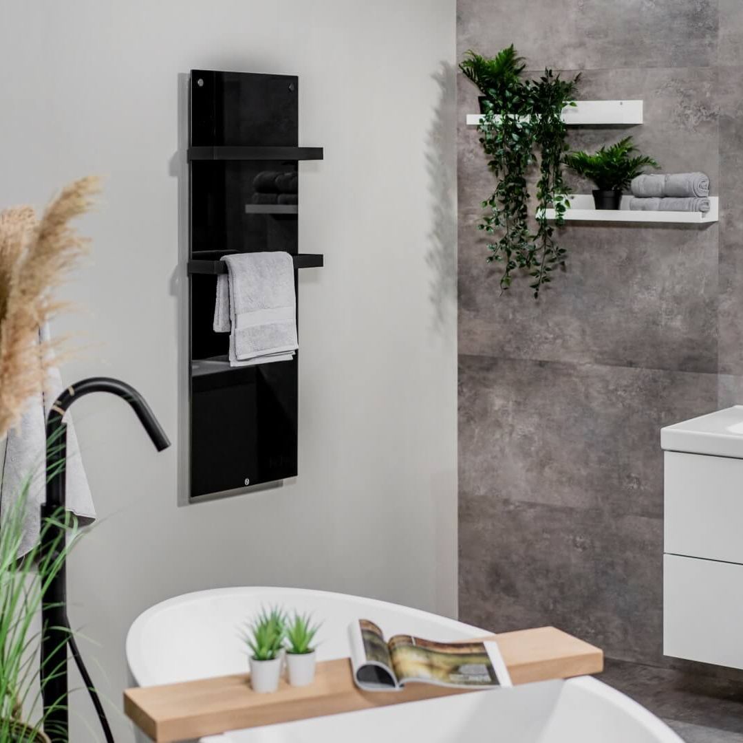 Panou electric pentru baie, Eurom, Sani 1000 WiFi, negru