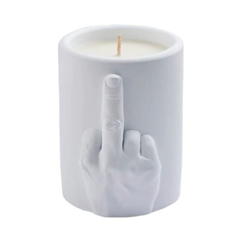 Lumanare parfumata cu fitil din bumbac, CandleHand, F*ck You, alb