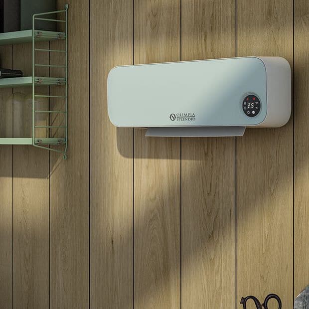 Aeroterma electrica de perete cu termostat, Olimpia Splendid, Caldo Sky G, 2000 W, verde