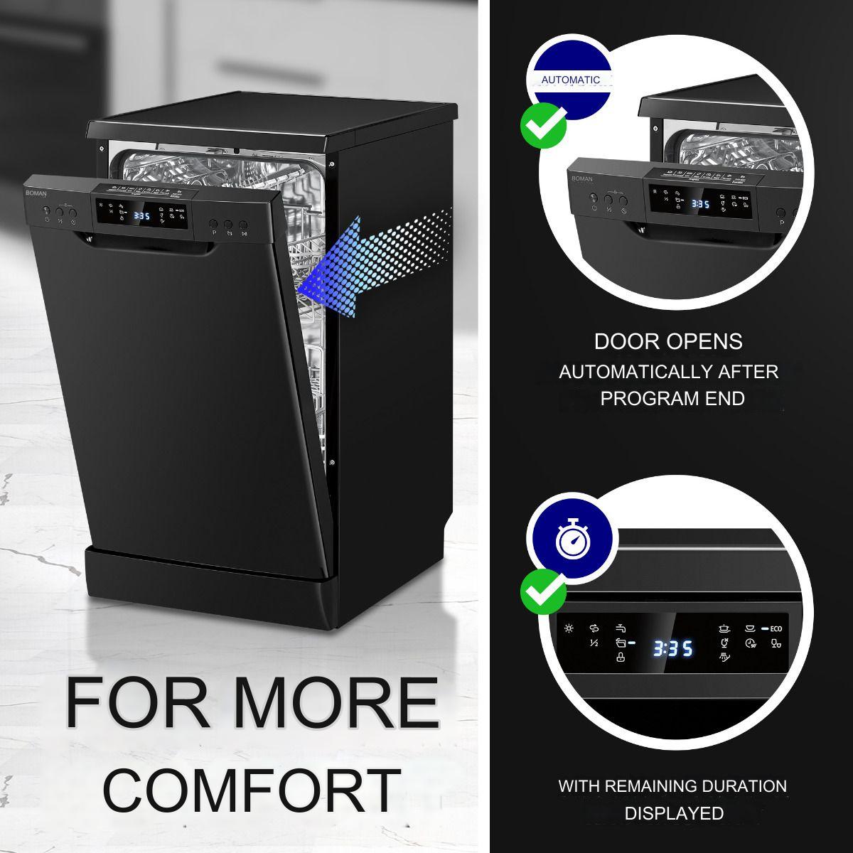 Masina de spalat vase, Bomann, GSP7418N, 10 seturi, negru