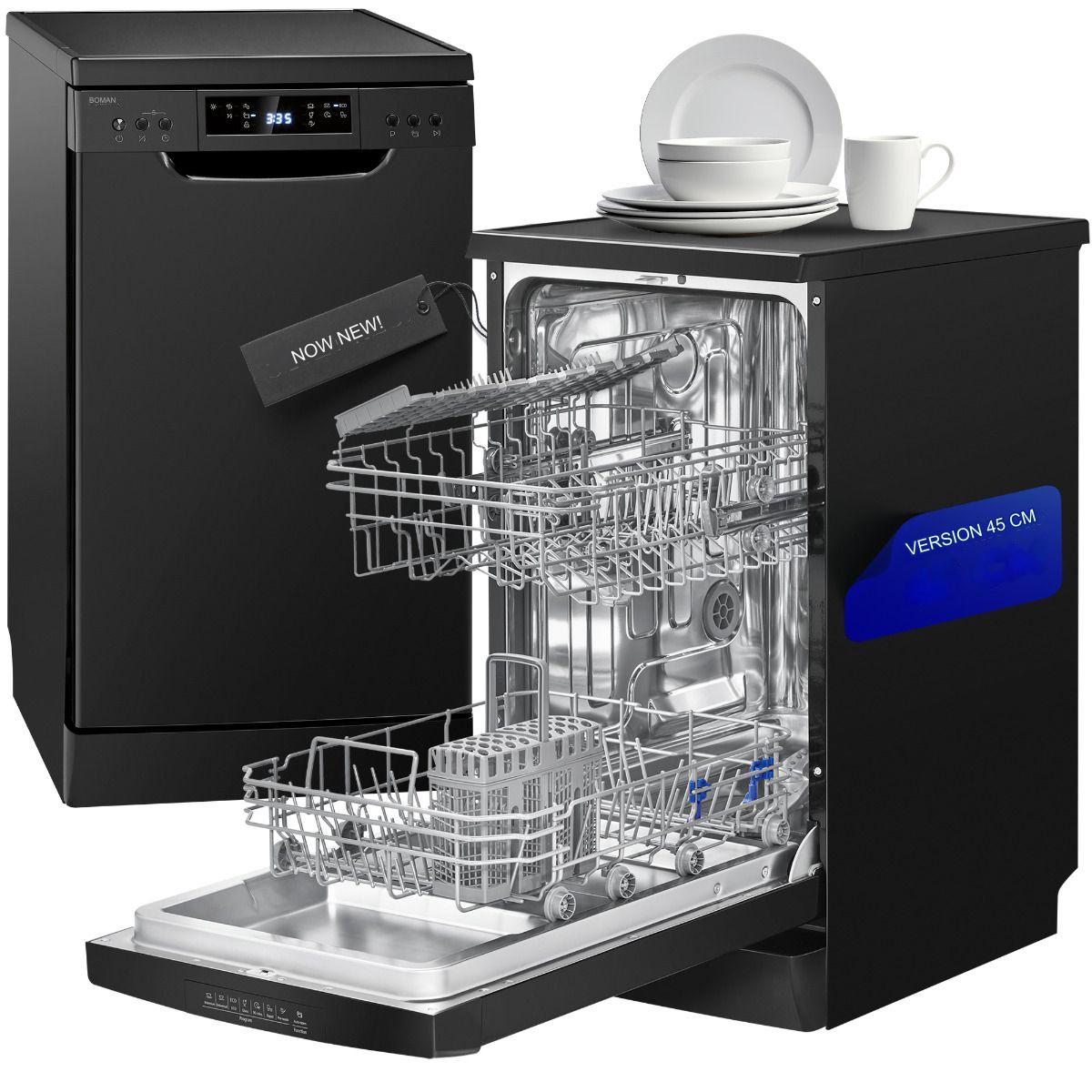 Masina de spalat vase, Bomann, GSP7418N, 10 seturi, negru