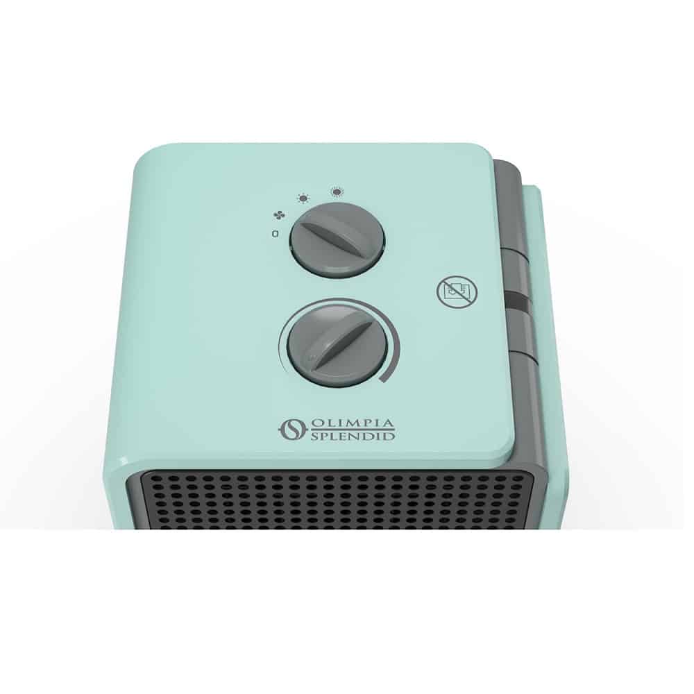 Aeroterma electrica cu termostat, Olimpia Splendid, Caldo Cubic, 1800 W, turcoaz