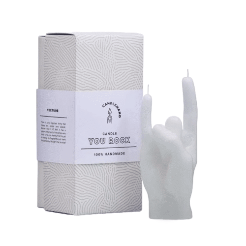 Lumanare decorativa You Rock, CandleHand, alb