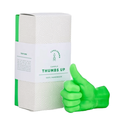 Lumanare decorativa Thumbs Up, CandleHand, verde neon