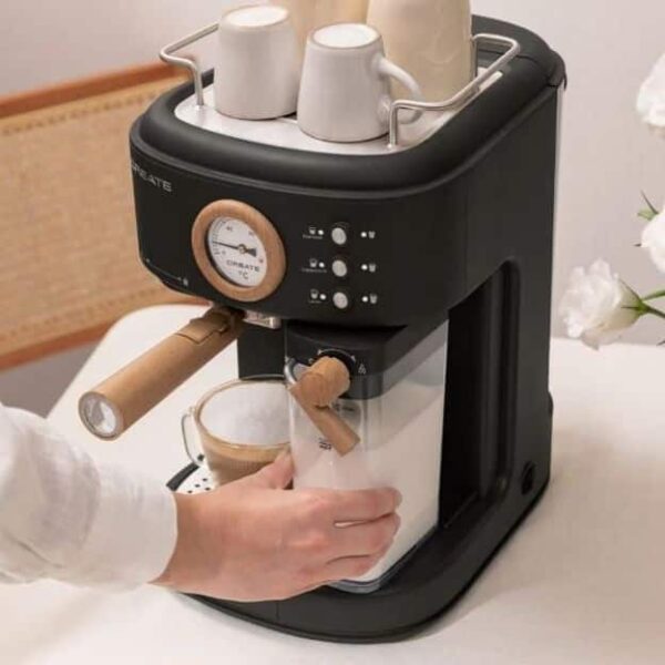 Espressor Retro semiautomat, CREATE, Thera Retro Pro, negru