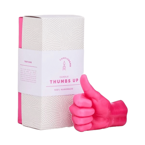 Lumanare decorativa Thumbs Up, CandleHand, roz