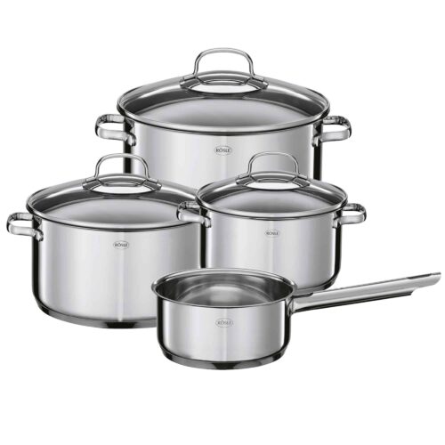 Set vase de gatit, otel inoxidabil, 4 piese, Rosle, Elegance