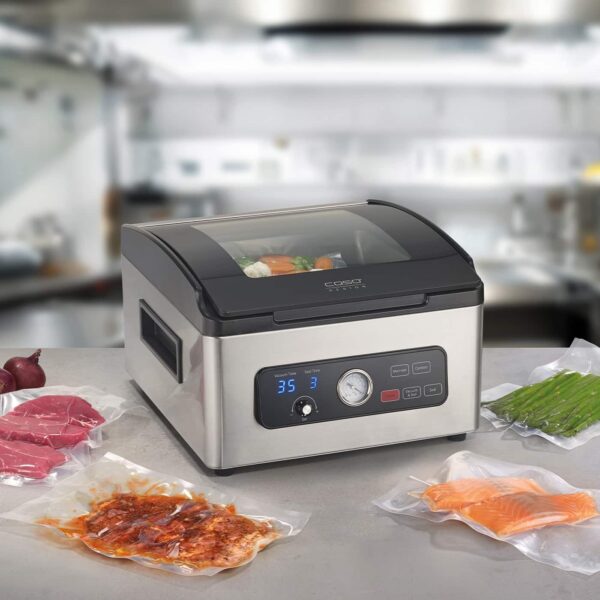 Aparat de vidat cu camera profesional, Caso Germany, VacuChef 700, vidare uscata/umeda/lichida, inox