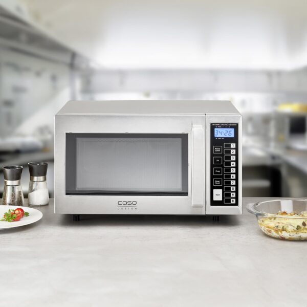 Cuptor cu microunde profesional Caso Germany, CM 1000 Ceramic Electronic, 25 litri, inox
