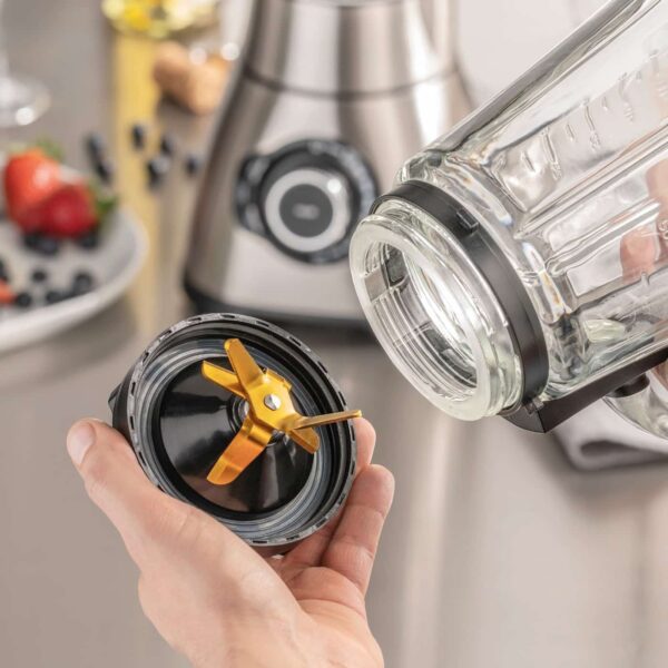 Blender si accesorii 3in1, Caso Germany, B1800 PowerBlender, argintiu