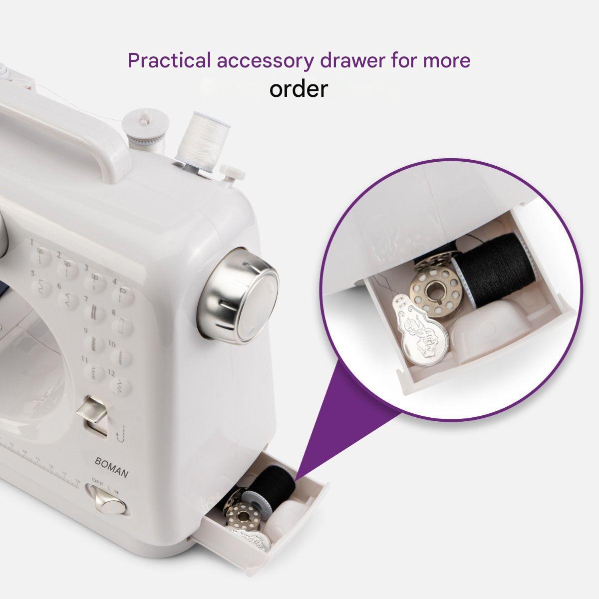 Masina de cusut portabila, Bomann, NM6063CB, alb