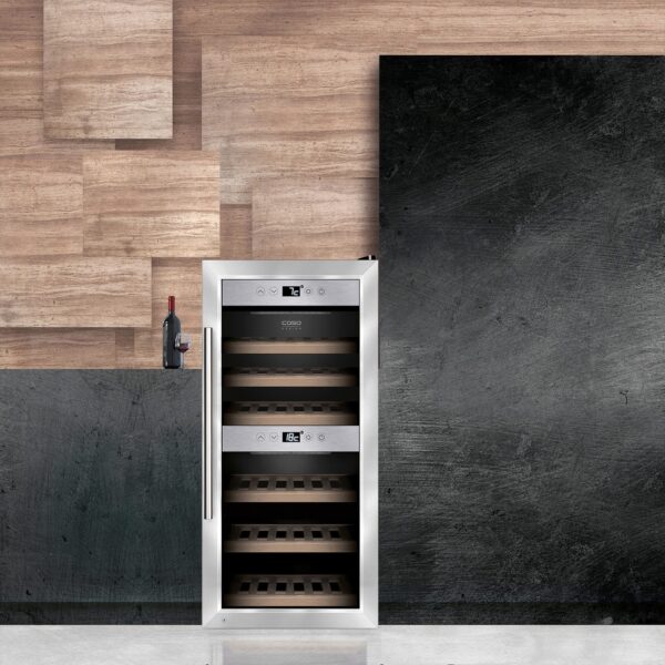 Racitor de vinuri Dual Zone, 240 sticle, Caso Germany, WineComfort 240 Smart, inox
