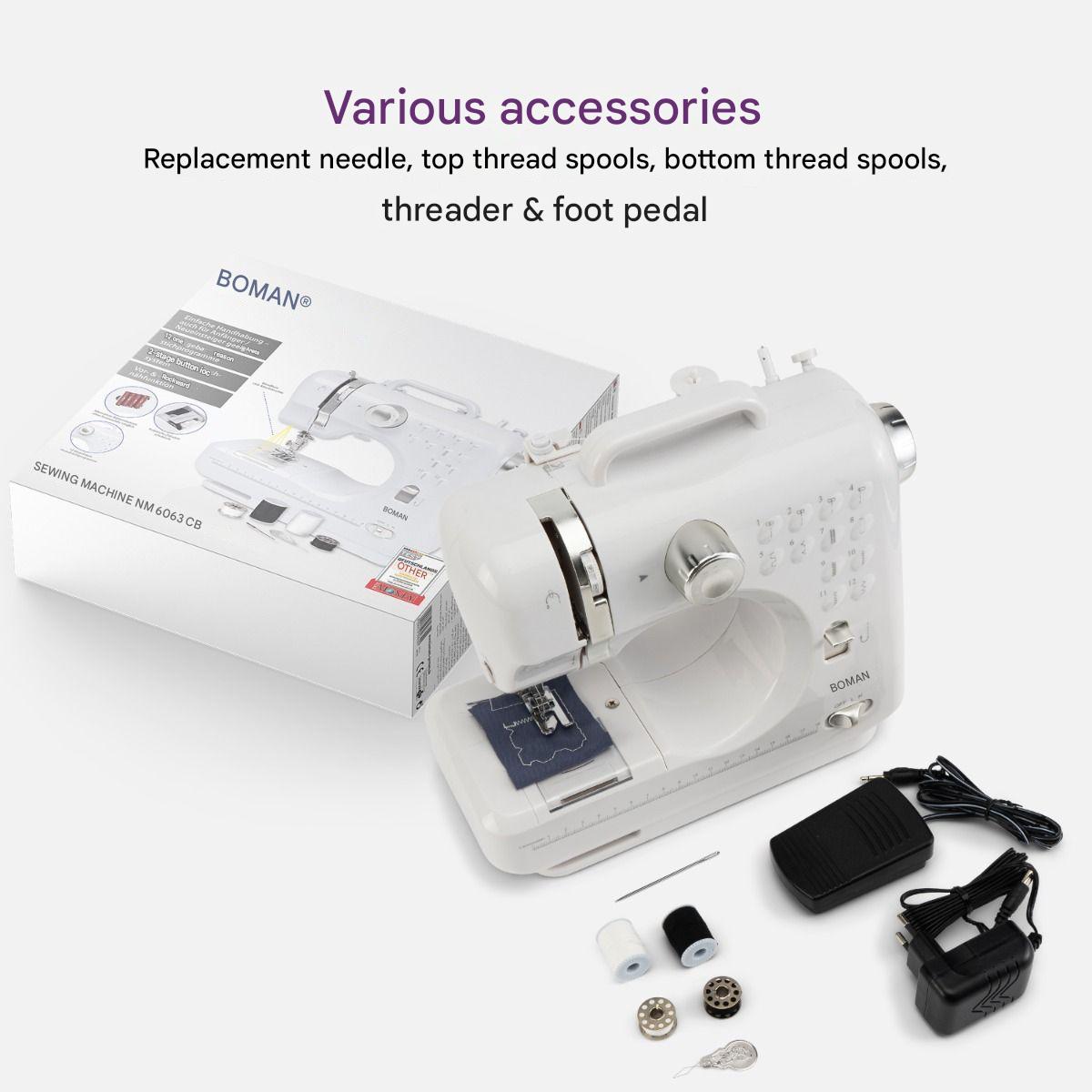 Masina de cusut portabila, Bomann, NM6063CB, alb