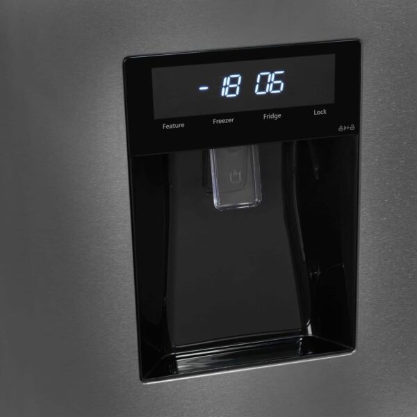 Frigider side by side, Exquisit, cu dispenser de apa, 432 litri, inox