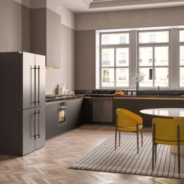 Frigider side by side, ILVE, Nostalgie, 539 litri, negru mat