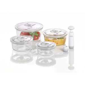 Set pompa manuala de vidat si recipiente pentru vidat, Caso Germany, VacuBoxx R-Set