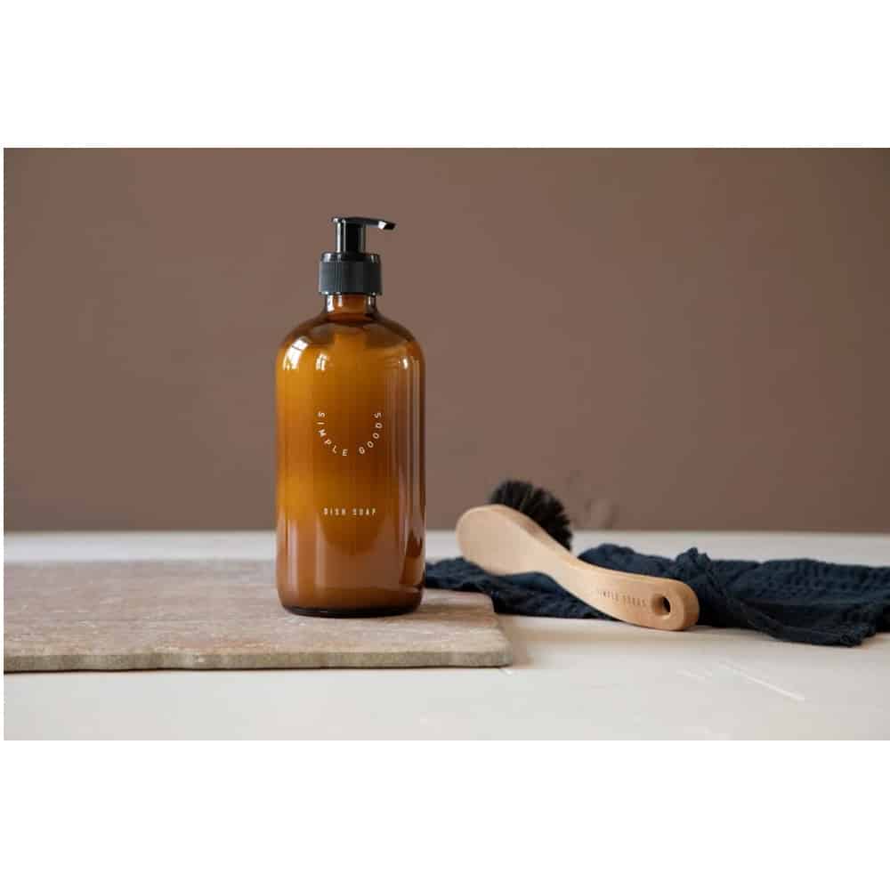 Perie pentru curatarea vaselor, Simple Goods, negru/lemn natur