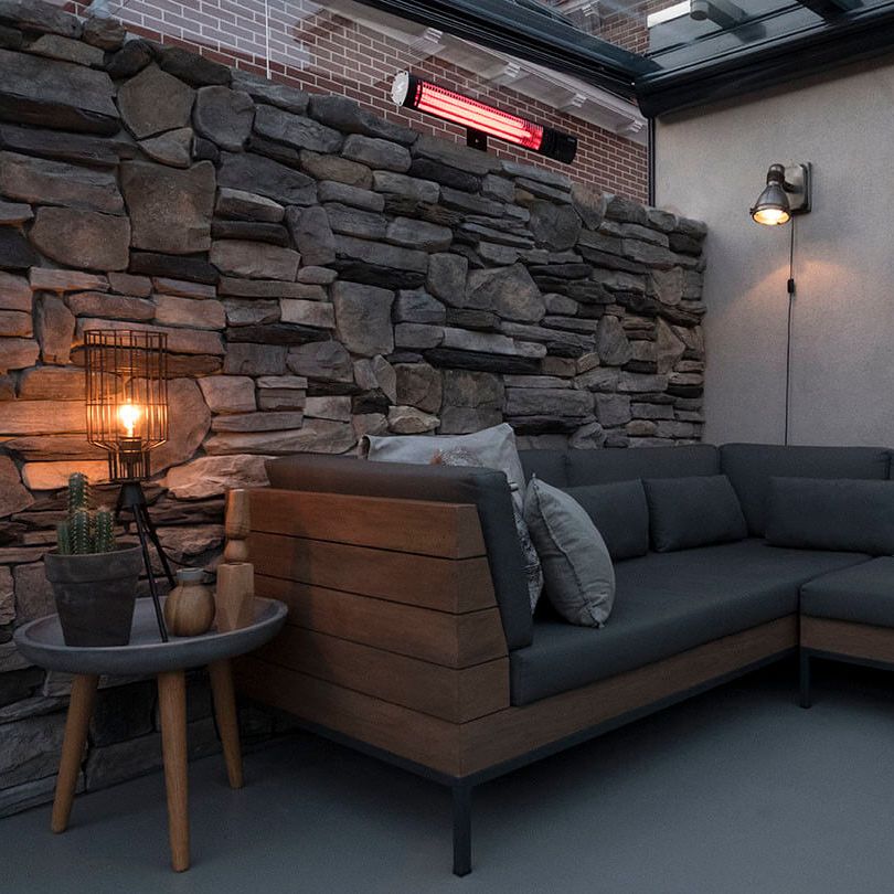 Radiator electric de terasa pentru perete, Eurom, Golden 2500 Shadow, negru