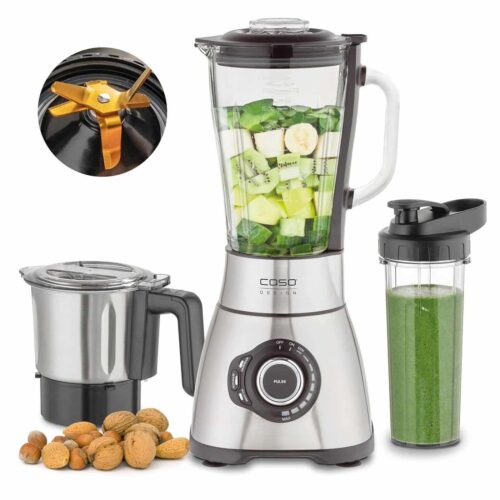 Blender si accesorii 3in1, Caso Germany, B1800 PowerBlender, argintiu