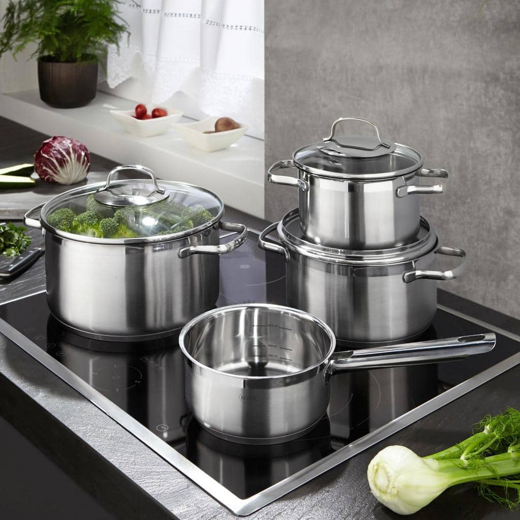 Set vase de gatit, otel inoxidabil, 4 piese, Rosle, Elegance