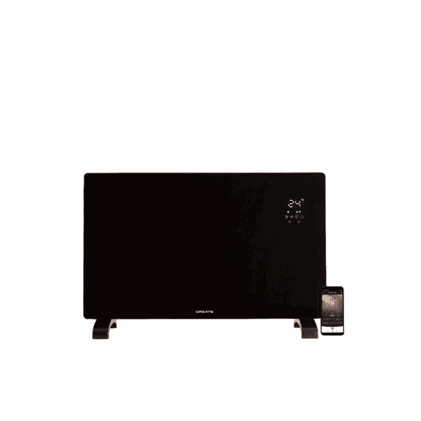 Convector electric de podea/perete, CREATE, Warm Crystal, negru