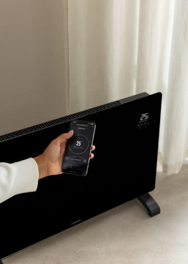Convector electric de podea/perete, CREATE, Warm Crystal, negru