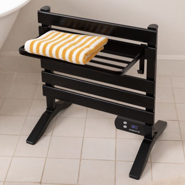 Radiator electric pentru baie, CREATE, Warm Towel Mini, montare podea/perete, negru