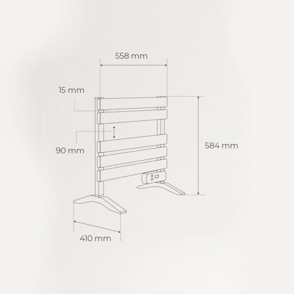 Radiator electric pentru baie, CREATE, Warm Towel Mini, montare podea/perete, negru