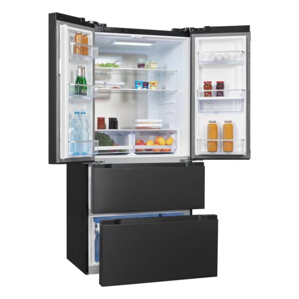 Frigider side by side, Exquisit, French Door, cu dispenser de apa, 506 litri, antracit