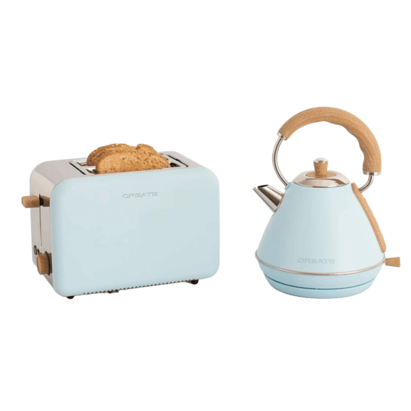 Set prajitor de paine si fierbator, CREATE, Retro, blue pastel