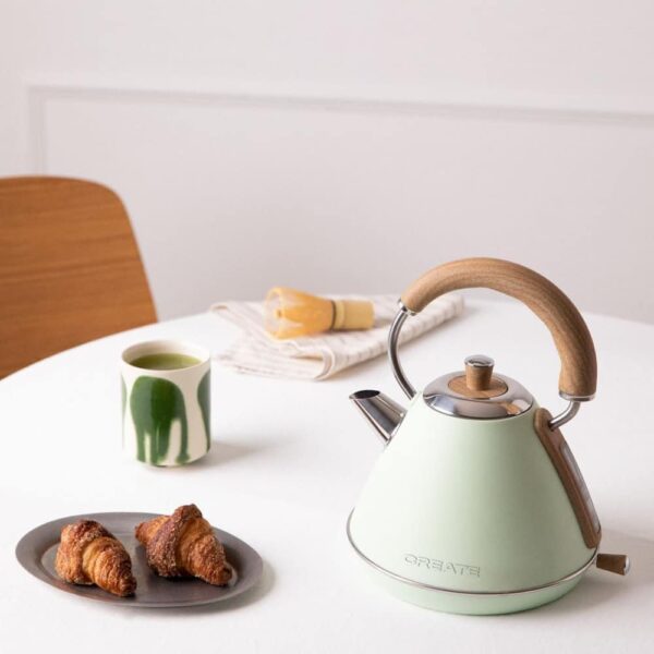 Set prajitor de paine si fierbator, CREATE, Retro, verde pastel