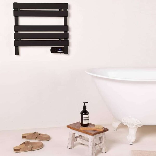 Radiator electric de perete pentru baie, CREATE, Warm Towel Mini, negru