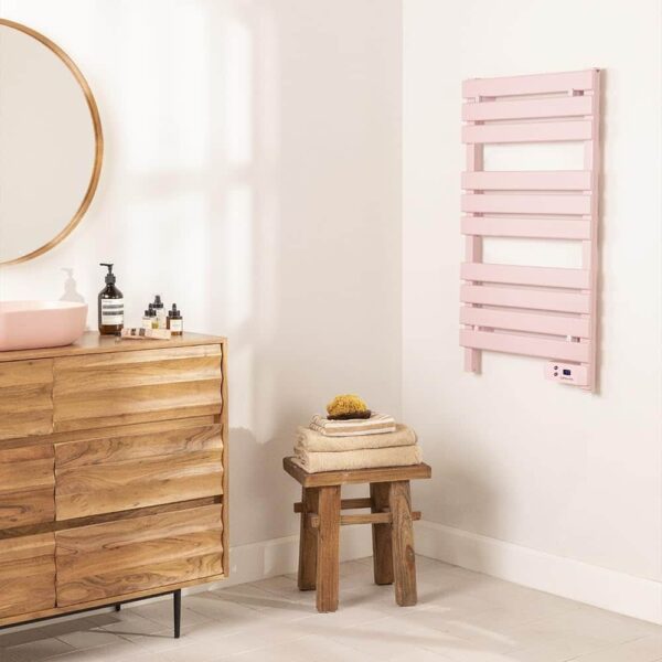 Radiator electric pentru baie, CREATE, Warm Towel, montare podea/perete, roz pastel