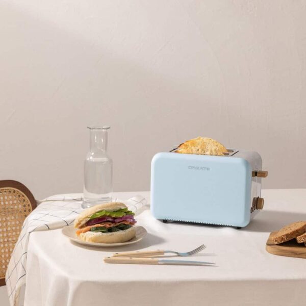 Set prajitor de paine si fierbator, CREATE, Retro, blue pastel