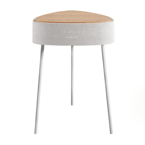 Masuta de cafea cu boxa incorporata Speaker Table 180º, CREATE, lemn natur