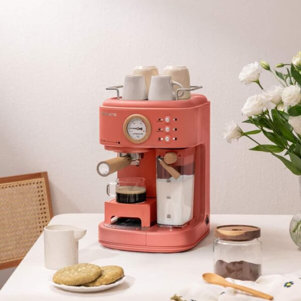 Espressor Retro semiautomat, CREATE, Thera Retro Pro, teracota