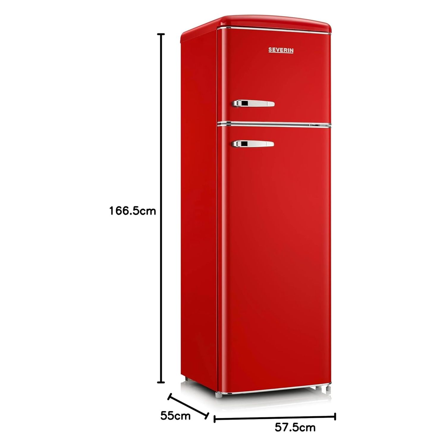 Frigider Retro, Severin, S8983, 246 litri, rosu