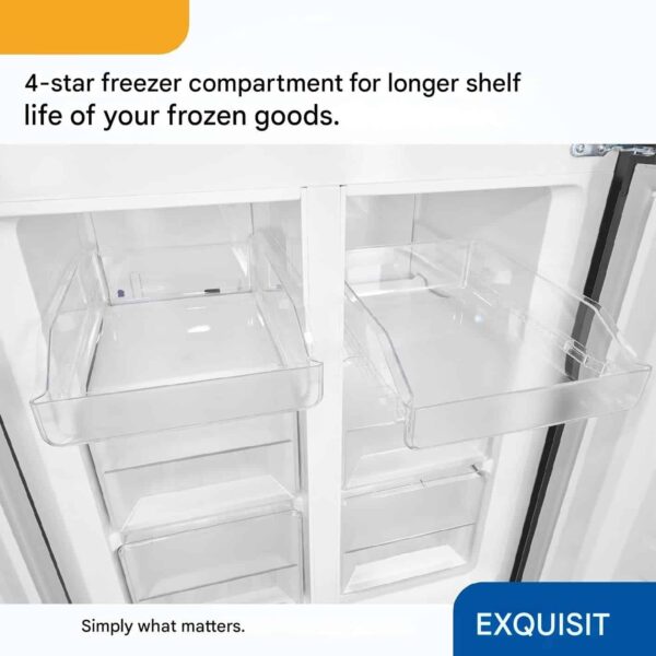 Frigider side by side Exquisit, Full No Frost, 421 litri, inox