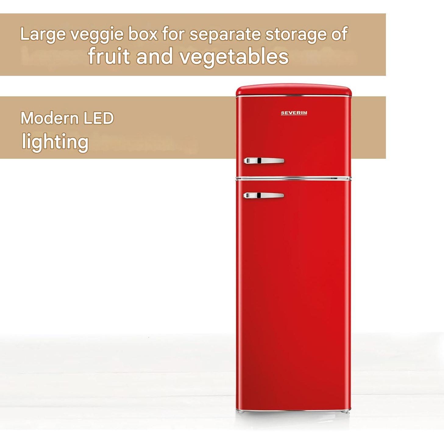 Frigider Retro, Severin, S8983, 246 litri, rosu